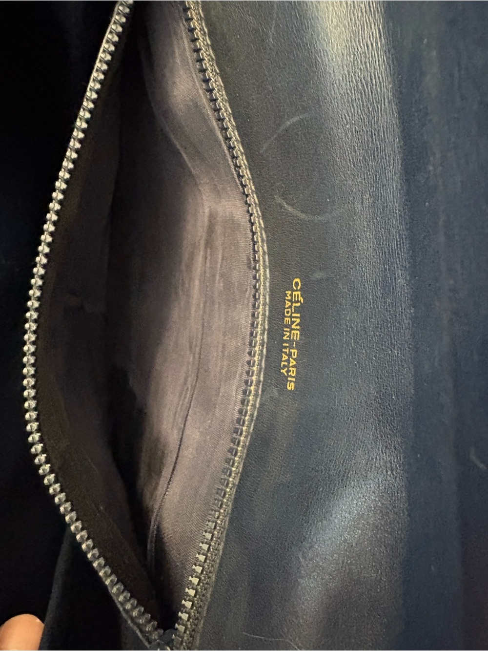 ⭐️RARE⭐️Vintage CELINE Navy C-Macadam Sulky Horse Carriage Flap Bag PRISTINE INT - Picture 13 of 17